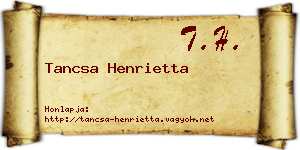 Tancsa Henrietta névjegykártya